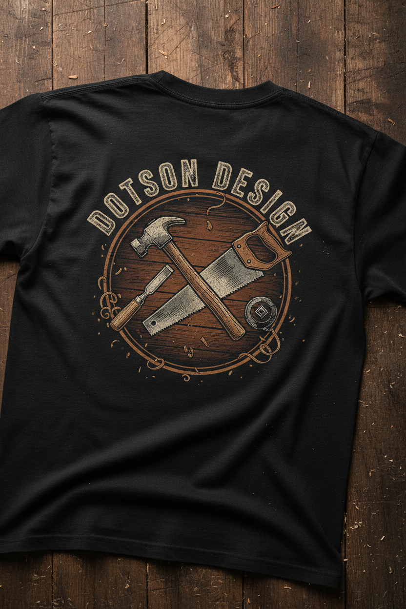 Dotson Design Carpenter Back Print Black Shirt